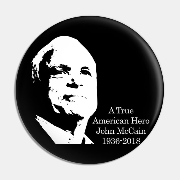 John McCain American Hero Minimalistic Pop Art Pin by Nerd_art