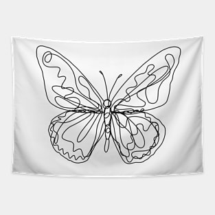 Scribble Butterfly Line Drawing | Artwork by Julia Healy Tapestry