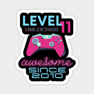 Level 11 Unlocked Awesome 2010 Video Gamer Magnet