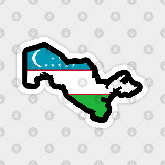 Uzbekistan Flag Map Uzbekistan Magnet Teepublic De