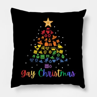 Gay / Happy Christmas Tree T-Shirt Pillow