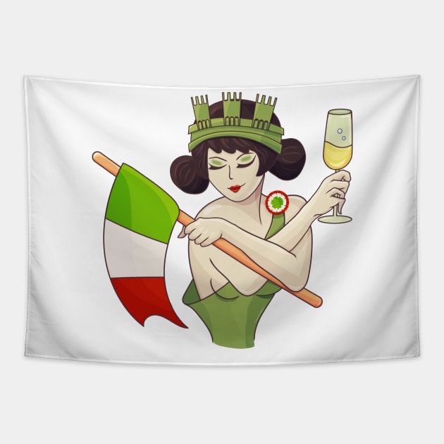 Italia Turrita as an allegory of Italy Tapestry by tatadonets