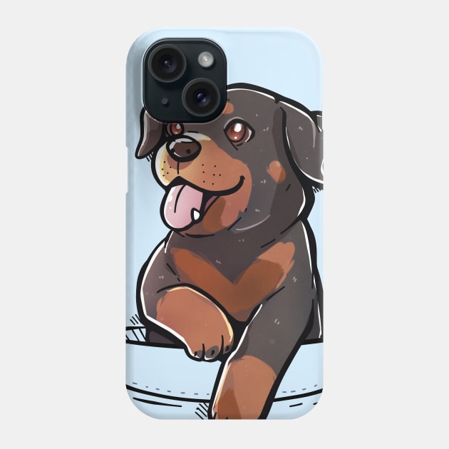 Pocket Cute Rottweiler Dog Phone Case by TechraPockets