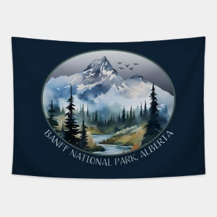 Banff National Park Alberta Canada Mountain Trees Tapestry