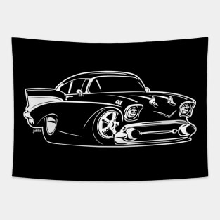 Classic American Hot Rod Cartoon Tapestry