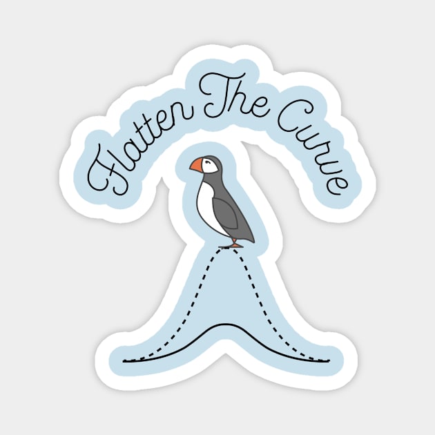 Flatten The Curve || Puffin || Newfoundland and Labrador Magnet by SaltWaterOre