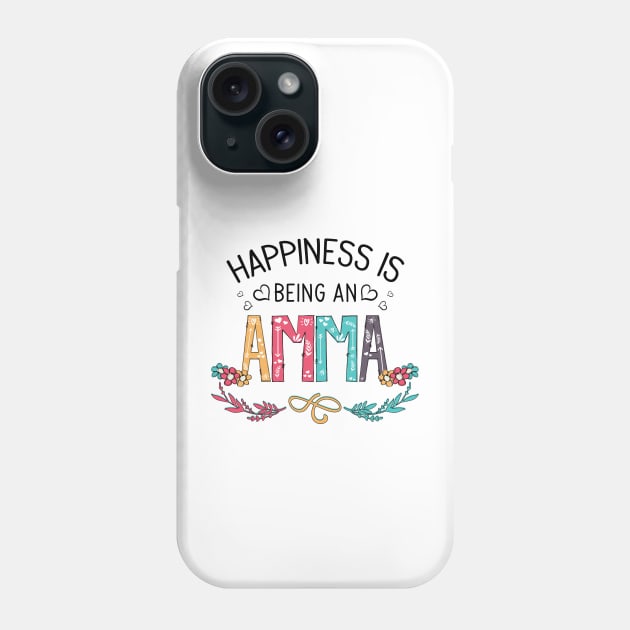 Happiness Is Being An Amma Wildflowers Valentines Mothers Day Phone Case by KIMIKA