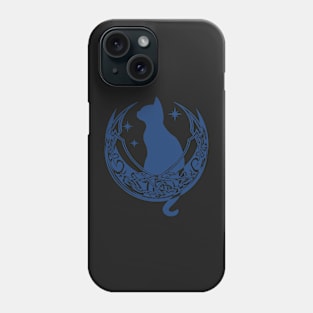 Blue Celtic Moon Cat Stars Phone Case