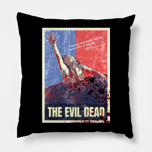 The Evil Dead Vintage Style Poster Pillow by DeathAnarchy