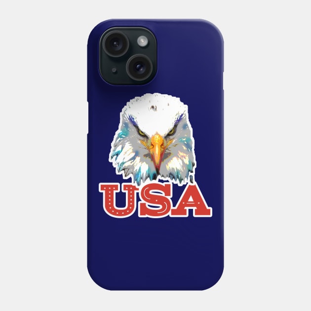 Red USA Eagle Head Phone Case by Coron na na 