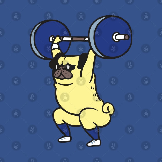 The snatch weightlifting Pug by huebucket