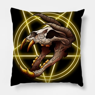 Demon Cat Skull Pillow