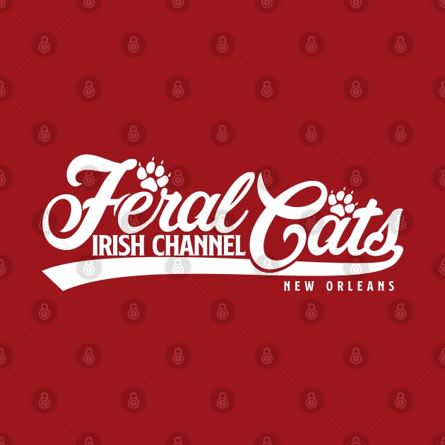 Irish Channel Feral Cats in White by AmuseThings