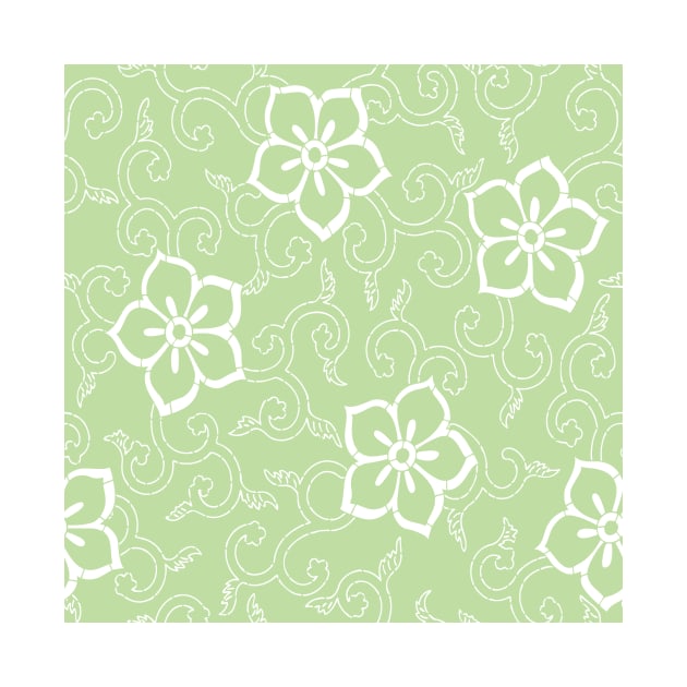 Tea Green Batik Floral by Makanahele