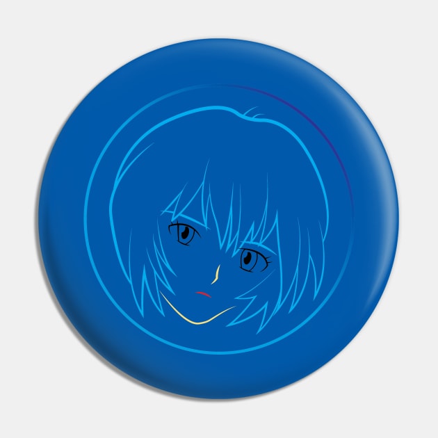 Rei Ayanami's Face - 05A Pin by SanTees