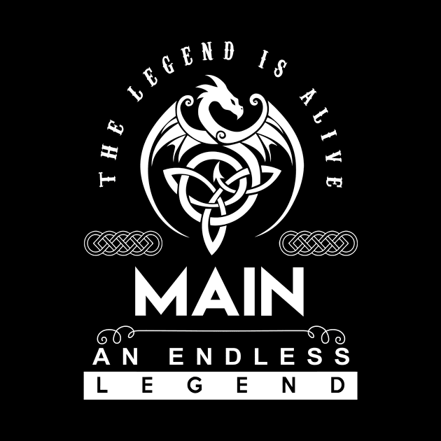 Main Name T Shirt - The Legend Is Alive - Main An Endless Legend Dragon Gift Item by riogarwinorganiza