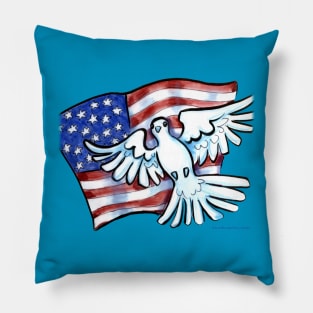 US Flag Dove Pillow