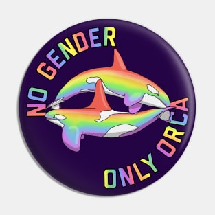 No Gender Only Orca Rainbow Pin