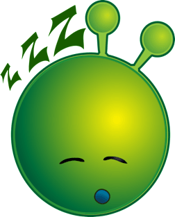 Sleepy Alien Monster ET Extraterrestrial Martian Green Man Emoji for Women, Men and Kids 15 Magnet