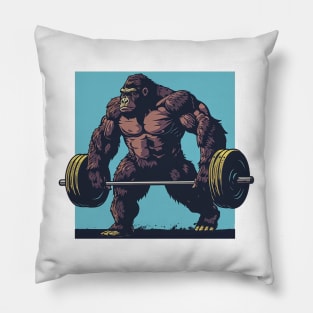 gorilla at gym Pillow