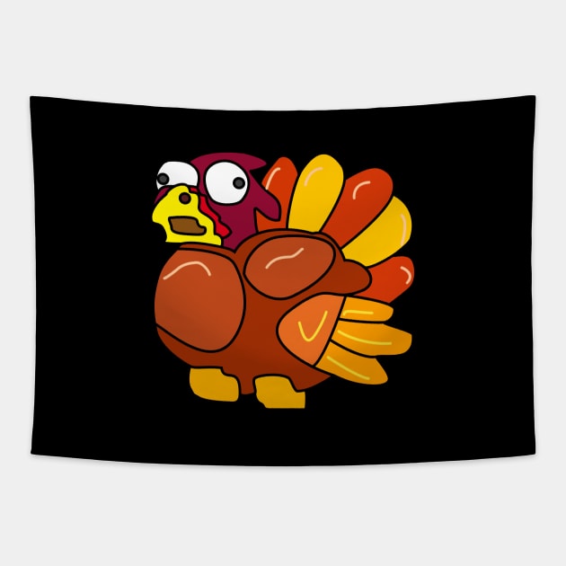 Chicken Turkey (eyes that look to the right, left and facing the left side) - Thanksgiving Tapestry by LAST-MERCH