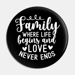 Family Where Life Begins And Love Never Ends Pin