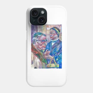 SARTRE and SIMONE DE BEAUVOIR watercolor portrait .3 Phone Case