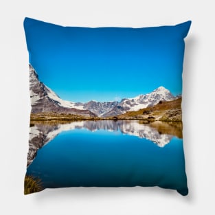 Matterhorn mirroring Swiss Alps / Swiss Artwork Photography Pillow