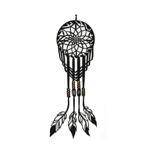 FEATHERED DREAMCATCHER Illustrated Native American Design T-Shirt