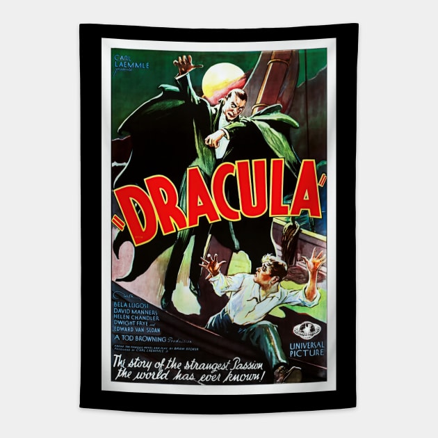 Restored Original Dracula Movie Poster (1931) Reproduction Tapestry by vintageposterco