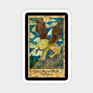 Ten Of Swords. Minor Arcana Tarot Card. Magnet