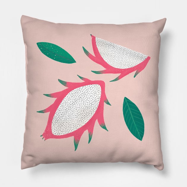 Pink dragon fruit Pillow by Home Cyn Home 