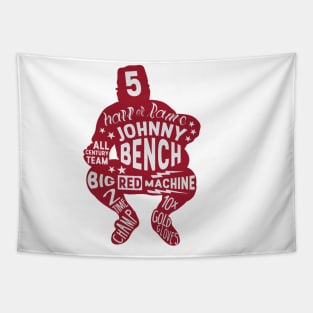 Johnny Bench Cincinnati Letters Tapestry