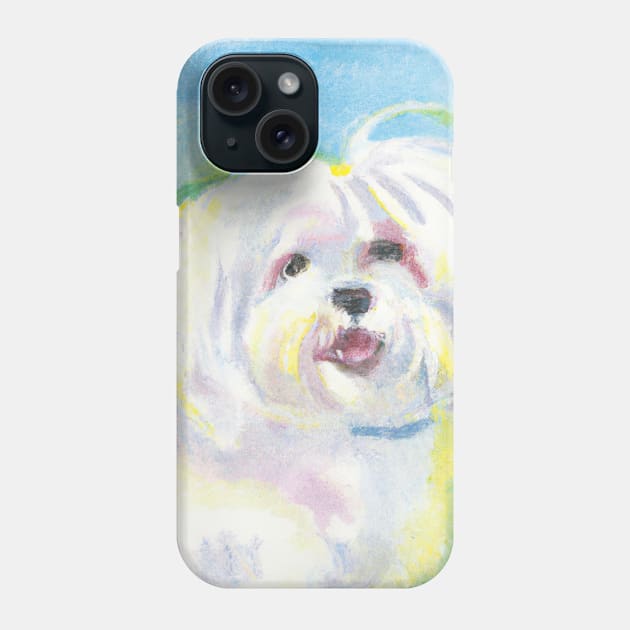 Maltese Watercolor Painting - Dog Lover Gifts Phone Case by Edd Paint Something