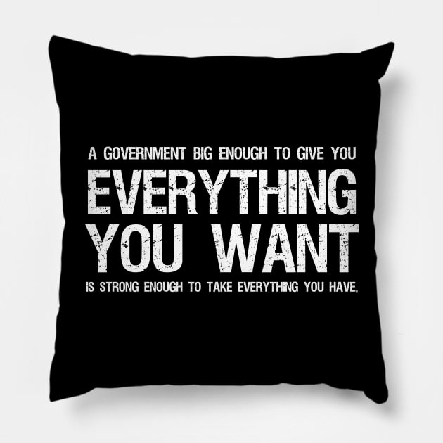 Libertarian Anti Socialism Government Political Philosophy Pillow by Styr Designs