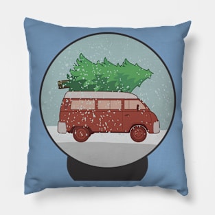 All Ready for a Christmas Trip Snowglobe Pillow