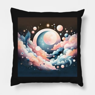 Mystical Celestial Dreams: Moonlit Serenity Pillow