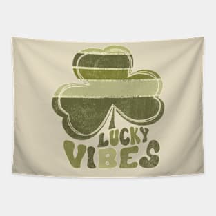 Lucky Vibes St Patrick's Day Shamrock Tapestry