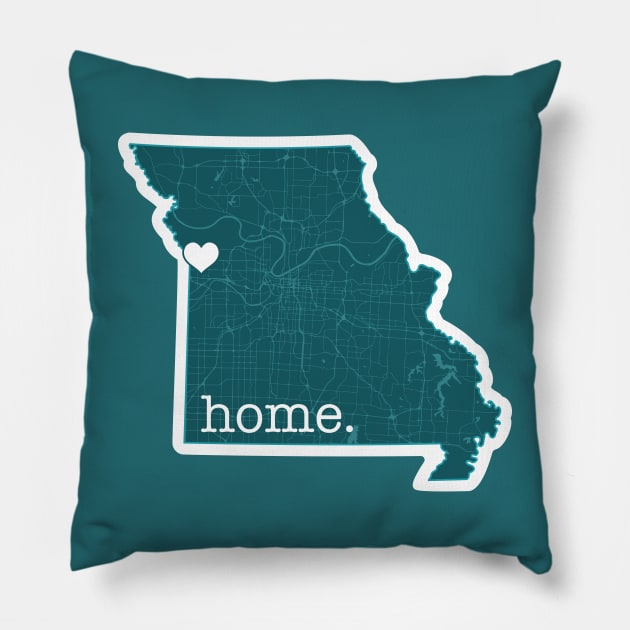 Kansas City Home Map Art Pillow by sentinelsupplyco