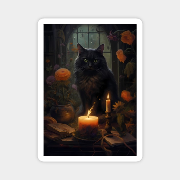 I am the cat witch Magnet by Ghiblistrokes