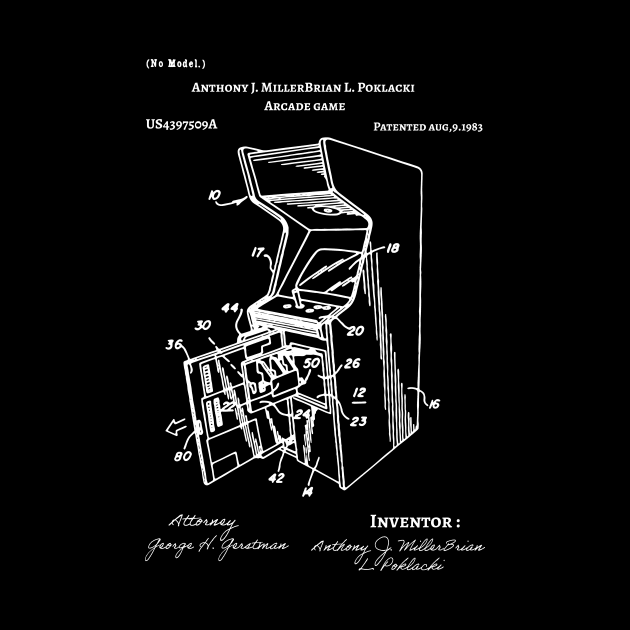 Arcade Patent / Arcade game Blueprint / Arcade Patent Illustration by Anodyle