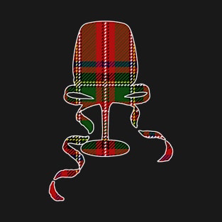 Wine Glass Tartan Christmas Scottish Plaid T-Shirt