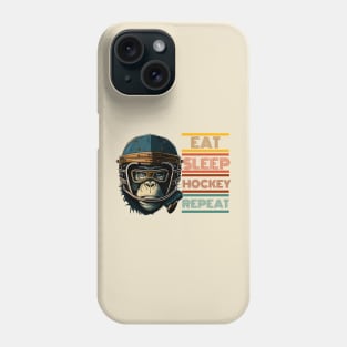 Hockey Monkey: Eat, Sleep, Repeat Print Design! Phone Case