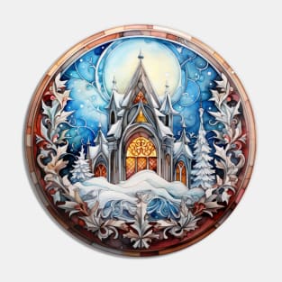 Winter church Pin