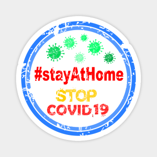 Stop covid19 isolated, coronavirus, quarantine, corona, virus, pandemic, covid 19 Magnet