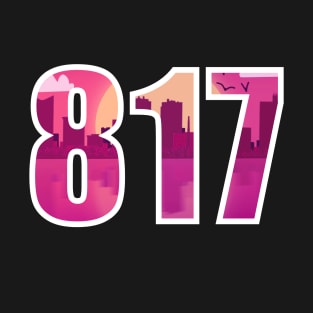 Hot Pink 817 Area Code T-Shirt