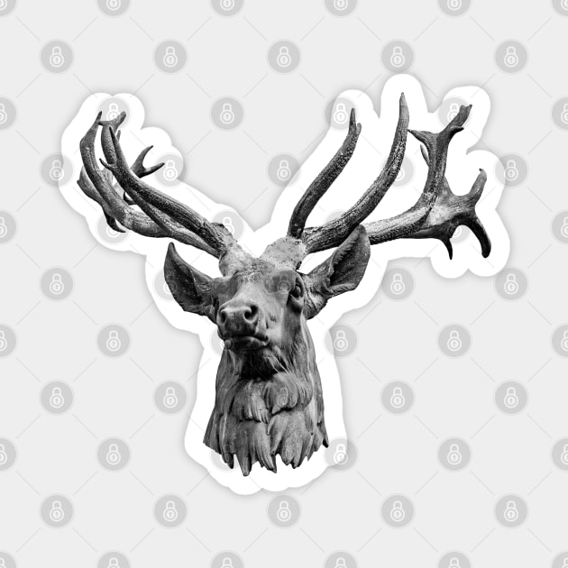 Statue of a Stags head Magnet by dalyndigaital2@gmail.com