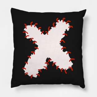 Cross Stitches red and white t shirt Pillow