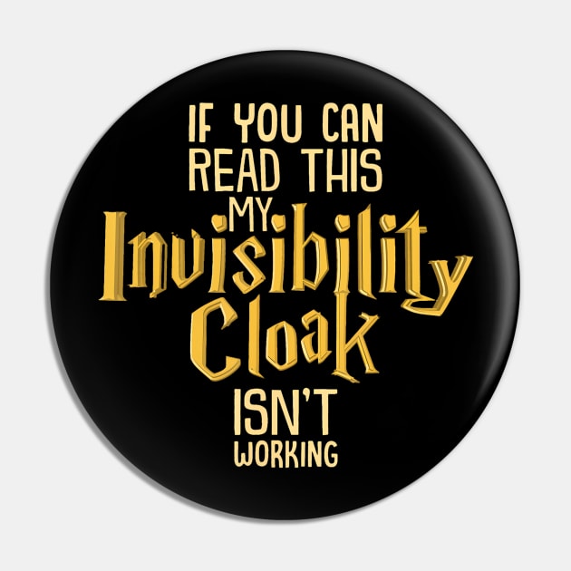 Invisibility Cloak Geek Book Movie Lover Kids Pin by Cristian Torres
