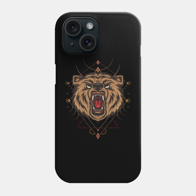 Angry Bear Roar Phone Case by AGORA studio
